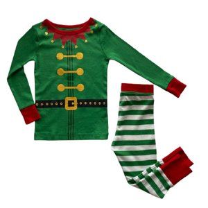 Kids Green & Gold Elf Cotton Christmas Pajama Set _ Wondershop